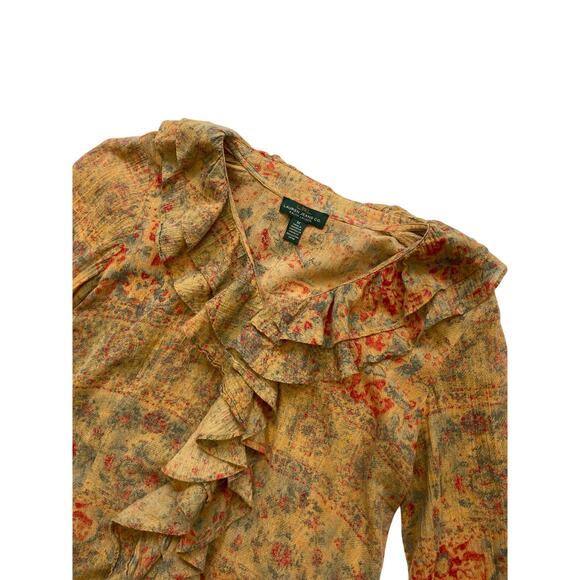 Lauren Ralph Lauren Printed Ruffle Top - Picture 2 of 4